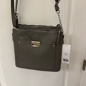 NWT Rosetti Grey Faux Leather Crossbody with Chain Strap